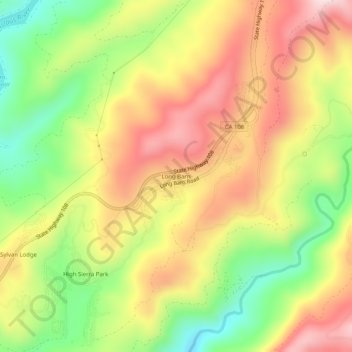 Carte topographique Long Barn, altitude, relief