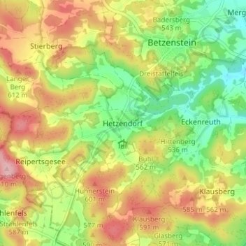 Carte topographique Hetzendorf, altitude, relief