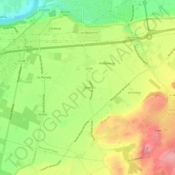 Carte topographique Tépier, altitude, relief