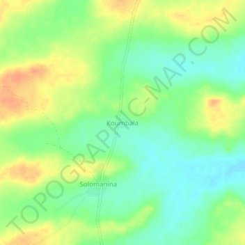 Carte topographique Koumbala, altitude, relief