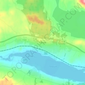 Carte topographique Fränsta, altitude, relief