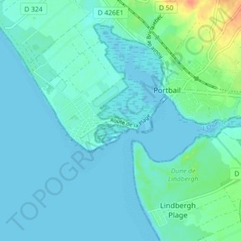 Carte topographique Les Acacias, altitude, relief