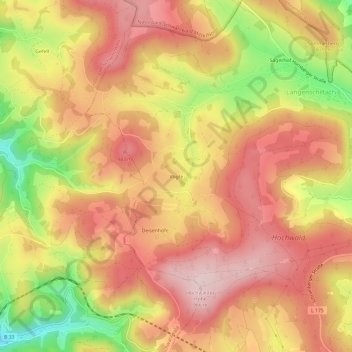 Carte topographique Vogte, altitude, relief