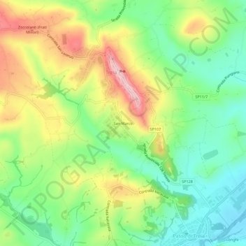 Carte topographique San Marco, altitude, relief