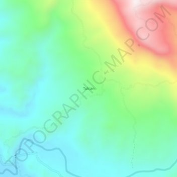 Carte topographique Tulcan, altitude, relief