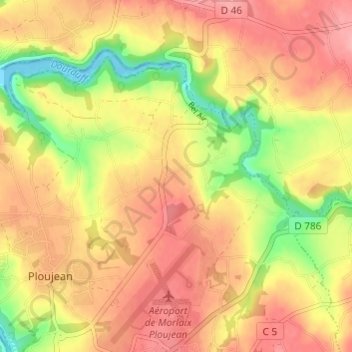 Carte topographique La Villeneuve, altitude, relief