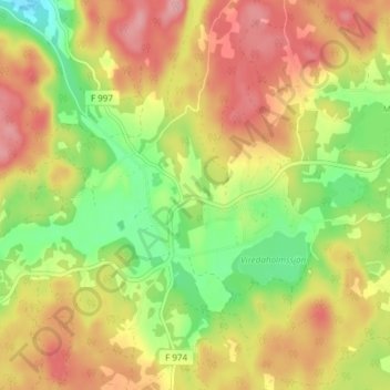 Carte topographique Vireda, altitude, relief