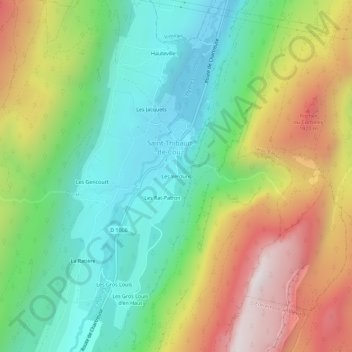 Carte topographique Les Verduns, altitude, relief