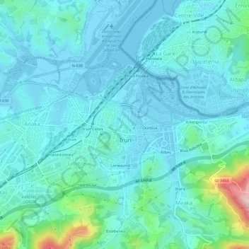 Carte topographique Beraun, altitude, relief