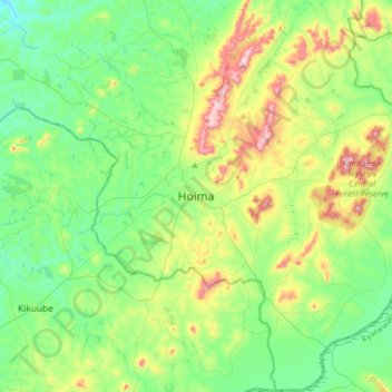 Carte topographique Hoima, altitude, relief