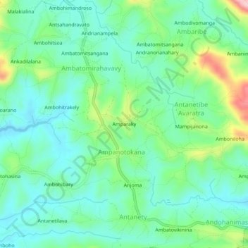 Carte topographique Amparaky, altitude, relief
