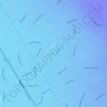 Carte topographique Salton City, altitude, relief