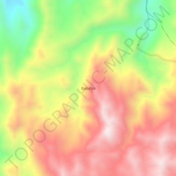 Carte topographique Balsillas, altitude, relief