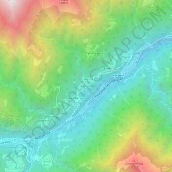 Carte topographique Antrogna, altitude, relief