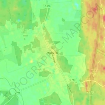 Carte topographique Månkarbo, altitude, relief
