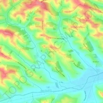 Carte topographique Duriou, altitude, relief