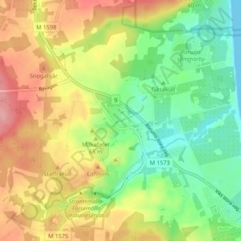 Carte topographique Rörum, altitude, relief