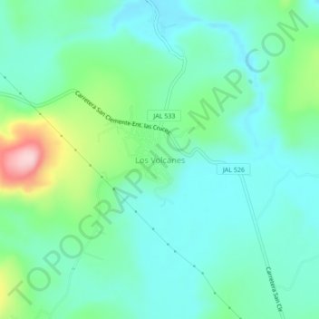 Carte topographique Los Volcanes, altitude, relief