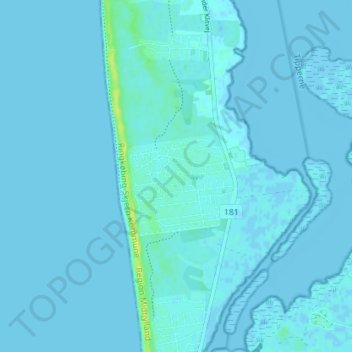 Carte topographique Bjerregård, altitude, relief