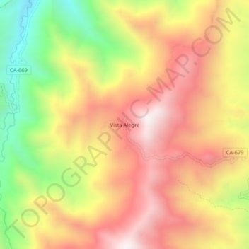 Carte topographique Vista Alegre, altitude, relief