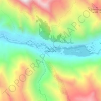 Carte topographique Jahuacocha, altitude, relief
