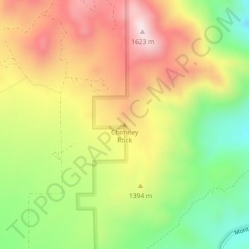 Carte topographique Chimney Rock, altitude, relief