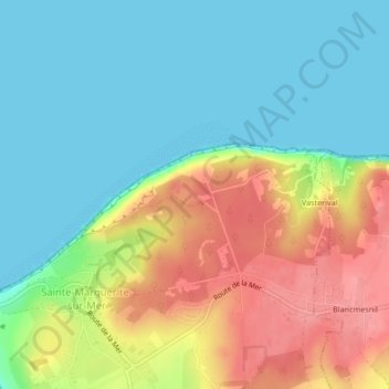 Carte topographique Phare d'Ailly, altitude, relief