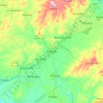 Carte topographique El Eneal, altitude, relief