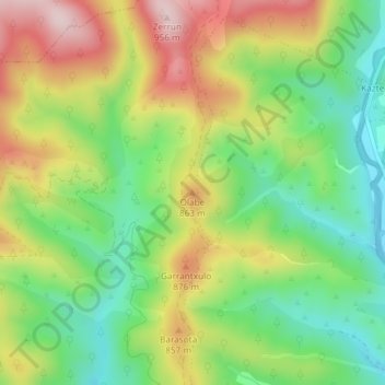 Carte topographique Olabe, altitude, relief