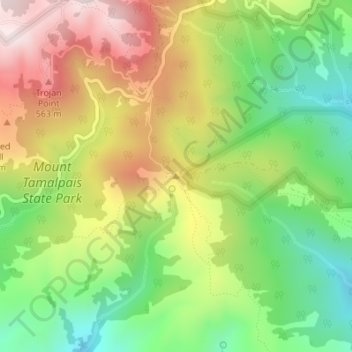 Carte topographique Cardiac Hill, altitude, relief