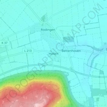 Carte topographique Höllen, altitude, relief