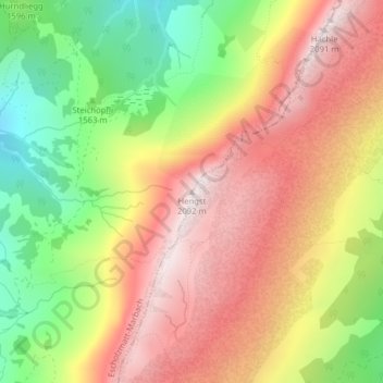 Carte topographique Hengst, altitude, relief