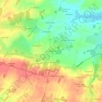 Carte topographique Le Pas Boschet, altitude, relief