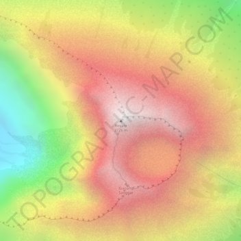 Carte topographique Rinjani Peak, altitude, relief