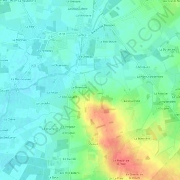 Carte topographique La Guerlais, altitude, relief