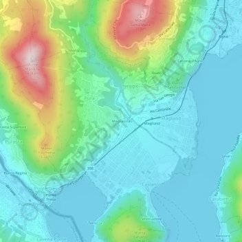 Carte topographique Magliasina, altitude, relief