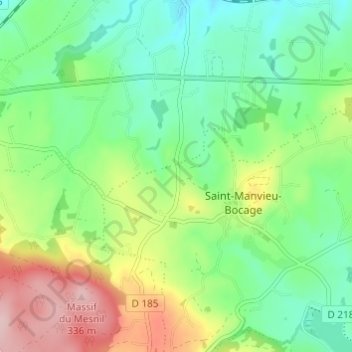 Carte topographique La Renaudière, altitude, relief