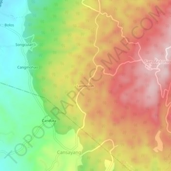Carte topographique Lambojon, altitude, relief