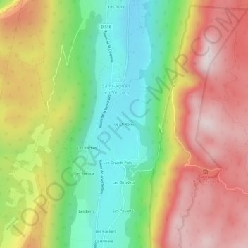Carte topographique Le Château, altitude, relief