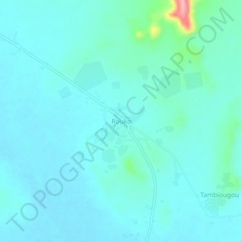 Carte topographique Rouko, altitude, relief