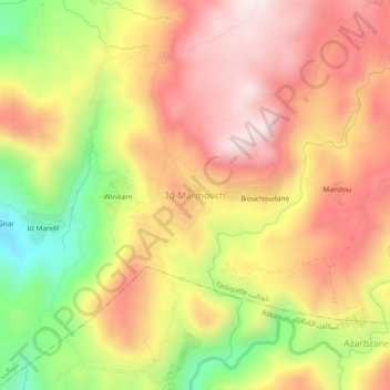 Carte topographique Id-Marmouch, altitude, relief