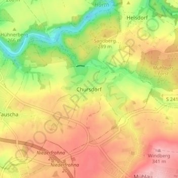 Carte topographique Chursdorf, altitude, relief