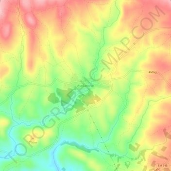 Carte topographique Avelanoso, altitude, relief