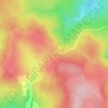 Carte topographique La Baraque des Bouviers, altitude, relief