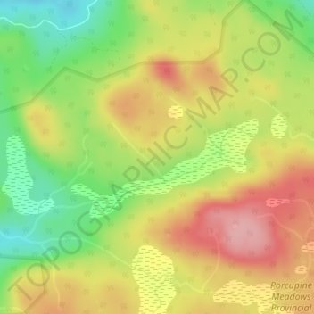 Carte topographique Fraser Plateau, altitude, relief