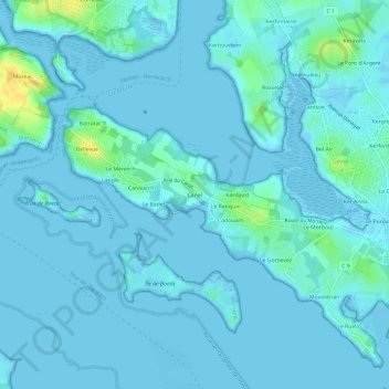 Carte topographique Cariel, altitude, relief