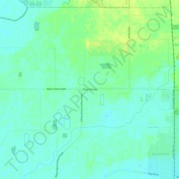 Carte topographique West Plains, altitude, relief