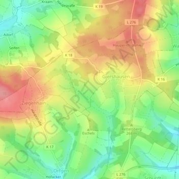Carte topographique Auf dem Steimel, altitude, relief
