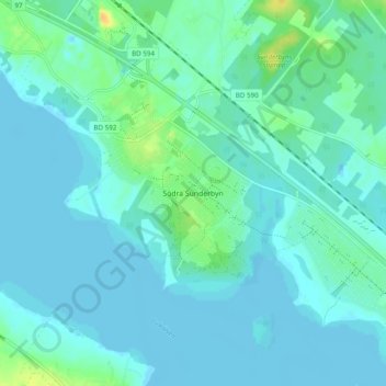 Carte topographique Södra Sunderbyn, altitude, relief