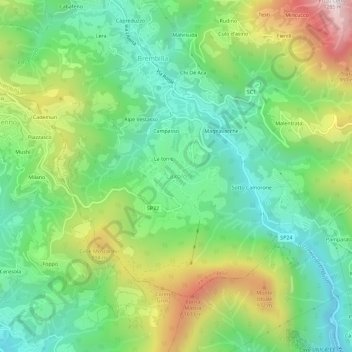 Carte topographique Laxolo, altitude, relief